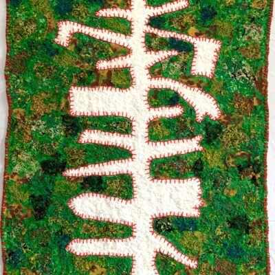 Stephen Eastaugh, Ways to Identity, 
Acrylic thread, cotton thread, acrylic paint on Belgian linen,
156 x 88cm, 
$13300 
