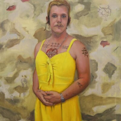 Sarah McBride, The Sun Is in Your Eyes, 
Oil on canvas, 
92 x 76cm, 
$7000 
