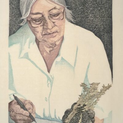 Emi Ninoseki, Philippa,  
Woodcut print, 
92 x 62cm, 
$1500 
