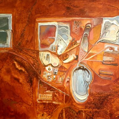 Tim Burns, Self Portrait as a Mine Site, 
Acrylic on canvas, 
122 x 183cm, 
$25,000 
