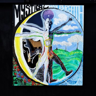 Christopher Marie, 
MysticalMan Breath, 
Oils on acrylic board, 
140 x 124cm, 
$8800 
