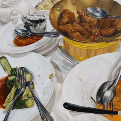 Dilara Niriella, Chinese for Dinner?,  
Oil on canvas, 
121 x 101cm, 
$2750 
