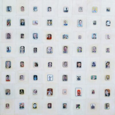 Alastair Taylor, Synchronymity (96 Alastair Taylors)
Acrylic on Aluminium and Board
79 cm x 120 cm
Winner of Rotary Prize II