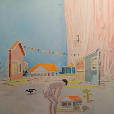 Craig Handley, We are particularly fond of the outdoor space, oil on linen, 107 x 122cm