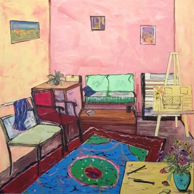 Dianne Clark, My Studio, Acrylic on stretched canvas, 90 x 90cm