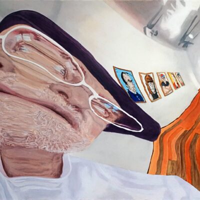 Guy Morgan, HINDSIGHT - looking back to move on, Oil on canvas, framed in Tasmanian Oak, 79 x 104.5cm