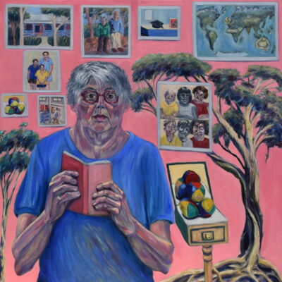 Karin Morris, In the Middle, Oil on canvas, 101.6 x 101.6cm