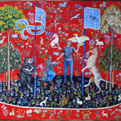 Nicole O'Loughlin, You can take the girl out of the country, but you can't take the bogan out of the girl. Watercolour, gouache and ink on paper, 76 x 90cm
