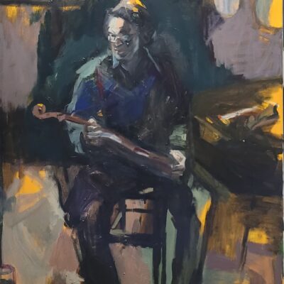 Liz  Stute, Provenance,  Acrylic and oil on canvas, 101 x 76cm 