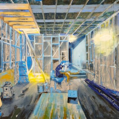 Garth William Howells, Carpenters are pretentious. None of them understand the Arts, Oil acrylic oil stick pencil and ink on canvas, 102 x 144