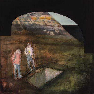 Stef Rae, Back in this Place, Oil on Canvas, 82 x 82cm     Winner of South32 Best West Australian Artwork Award 