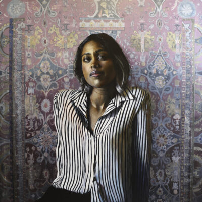 Cameron Richards, Miss Priya Premkumar, Acrylic on canvas, 120 x 120cm   Winner of Pollies Packers' Prize