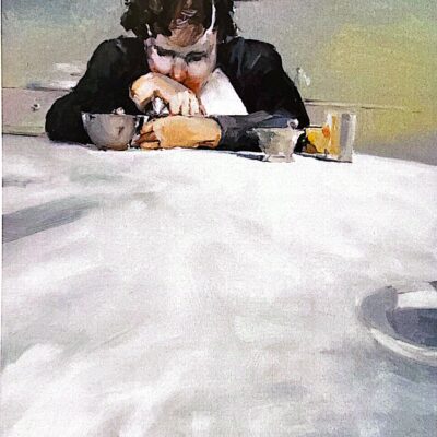 Tony Belobrajdic, By the Table,
Oil on Canvas,
61 cm x 51 cm

